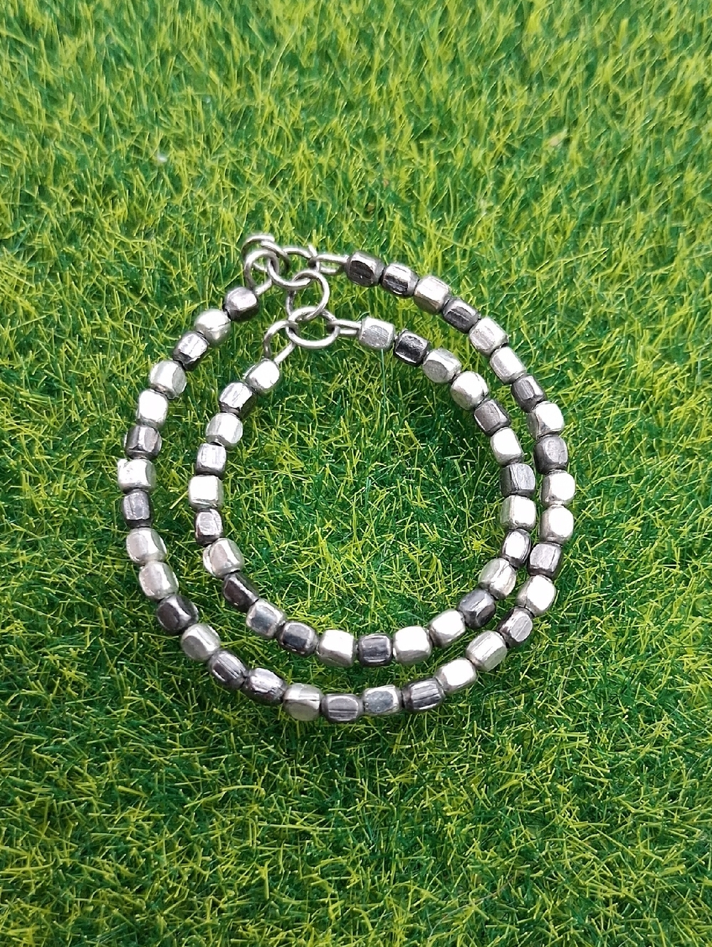 Hematite Beaded Double Strand Pendant P501